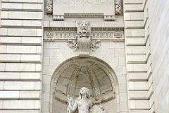 04 Woman Seated On Pegasus Represents Beauty By Sculptor Frederick William MacMonnies To The Right Of The Entrance To New York City Public Library Main Branch.jpg